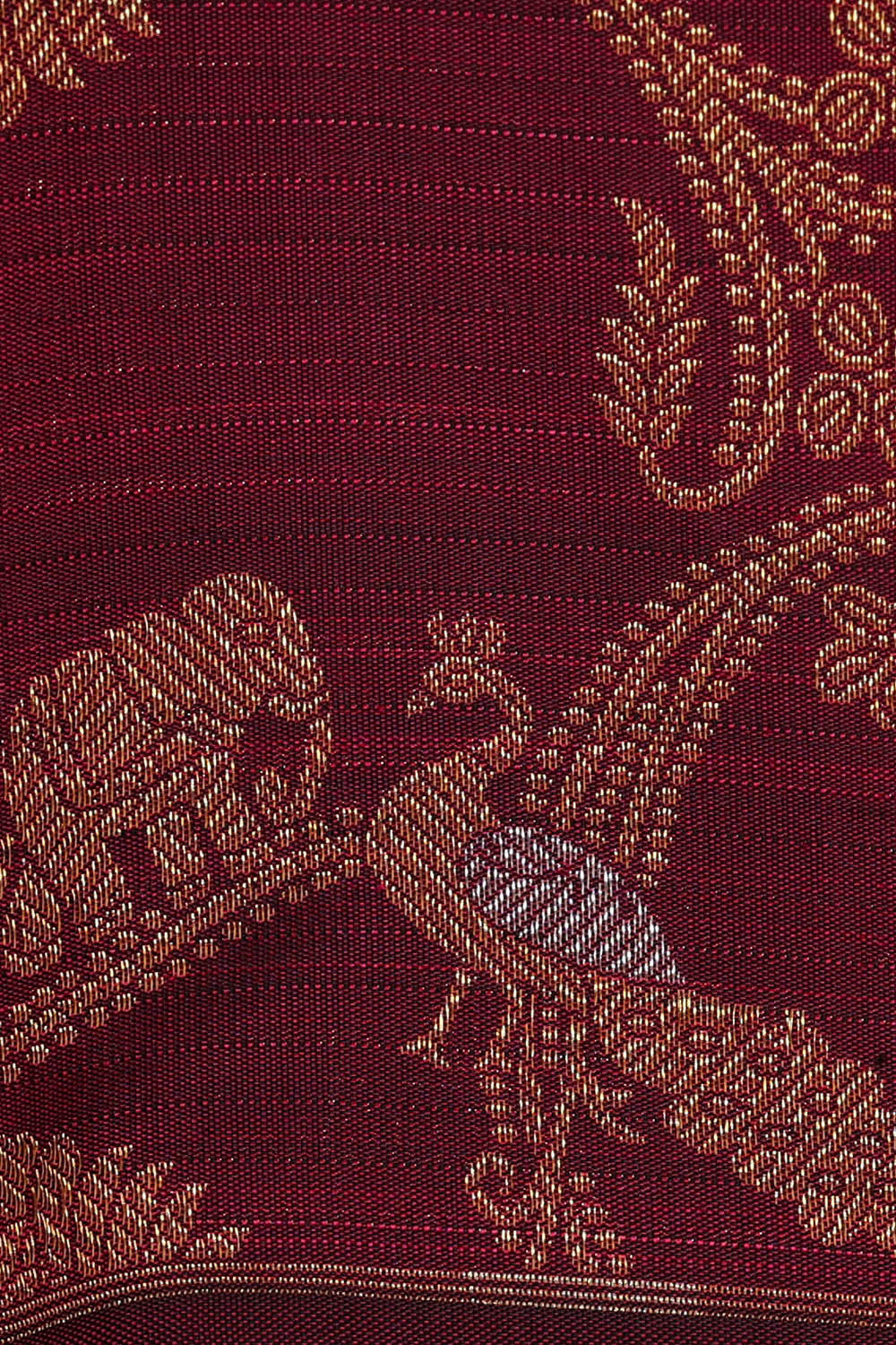 Image of Kanchipattu Wine Red Brocade Saree